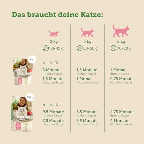 MERA Cats Nature Lachs Premium Katzenfutter Trocken 2kg | Getreidefrei & zuckerfrei | Adult Katzen Trockenfutter hoher Fleischanteil | Dry Cat Food