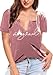 Magical Shirt for Women Magic Kingdom Tshirt V Neck Cute Castle Graphic Tees Family Vacation Shirts Short Sleeve Casual Tops Pink-S