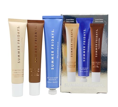 Summer Fridays The Holiday Trio - Lip Butter Balm in Hot Cocoa & Toasted Marshmallow and Jet Lag...