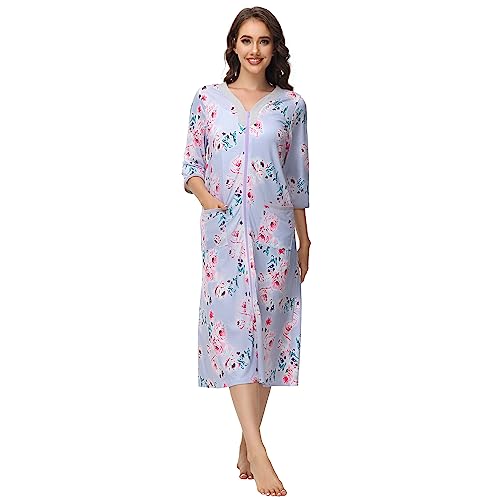 Peignoir à manches 3/4 pour ne plus perdre sa ceinture de robe de chambre