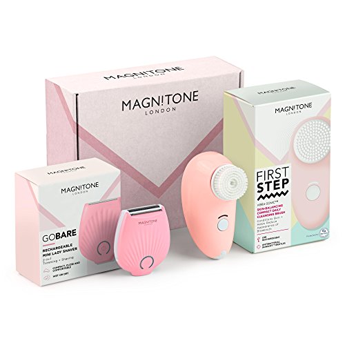 Magnitone Smooth Skin Gift Pack with First Step VibraSonic Cleansing Brush and GoBare Lady Shaver - Pink