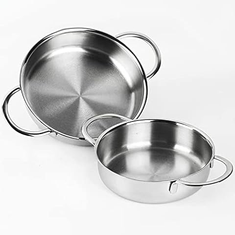 MAGEFESA Prisma – 5.5 and 6.3 inches mini Deep saute, made in 18/10 stainless steel, for all types of kitchens, INDUCTION, easy cleaning, dishwasher and oven safe up to 392ºF Cover