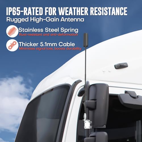 HiBoost Cell Phone Signal Booster for Trucks and SUVs | Boosts 5G & 4G LTE for All Carriers - Verizon, AT&T, T-Mobile & More | Weatherproof Antenna | Ultra-Stable Booster | FCC Approved