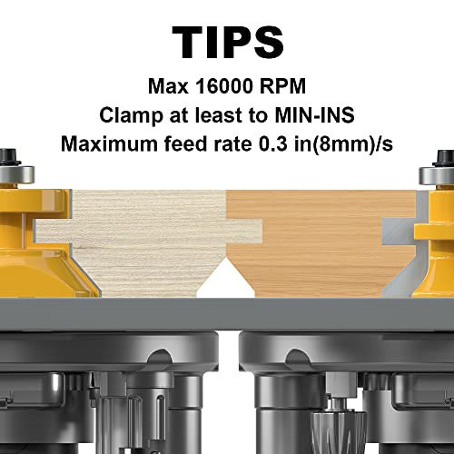 Image of 2 PCS 1 /2 Inch Shank Tongue and Groove Router Bit Set Flooring, Shaker Style Tongue Groove V Notch Wainscotting Boards Panel and Flooring Matched Edge Banding Milling Router Bit Set Complete
