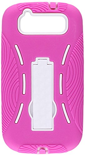 Eagle Cell Armor Hybrid Case with Kickstand for Samsung Galaxy S3 i9300, i747 White/Hot Pink