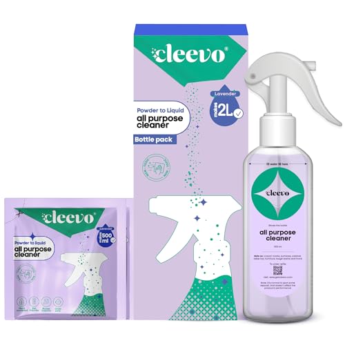 Cleevo All- Surface Cleaner- 2 Litre Bottle Pack | Plant-based Powerful Surface Cleaning Liquid for Tough Stains | Non-toxic Stain Remover for Home Surfaces Cleaning | Multi Surface Cleaner (Lavender)