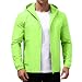 Generico Giacca Primavera Uomo con Tasche con Cappuccio Cerniera - Bomber Uomo Giacche Leggero Trekking Montagna, Giubbotto Basic Leggeri Unico Verde Fluorescente L