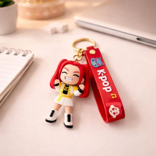 Image of Wanna Party Kpop Demon Hunters Cartoon Keychains, Mira Keychain for Boys and Girls, Cute Backpack Key Chain Accessories Wristlet chain Return Gift Items for Boys & Girls