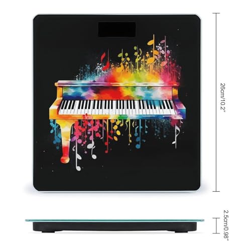 Báscula digital de baño con teclado piano colorido miniatura 2