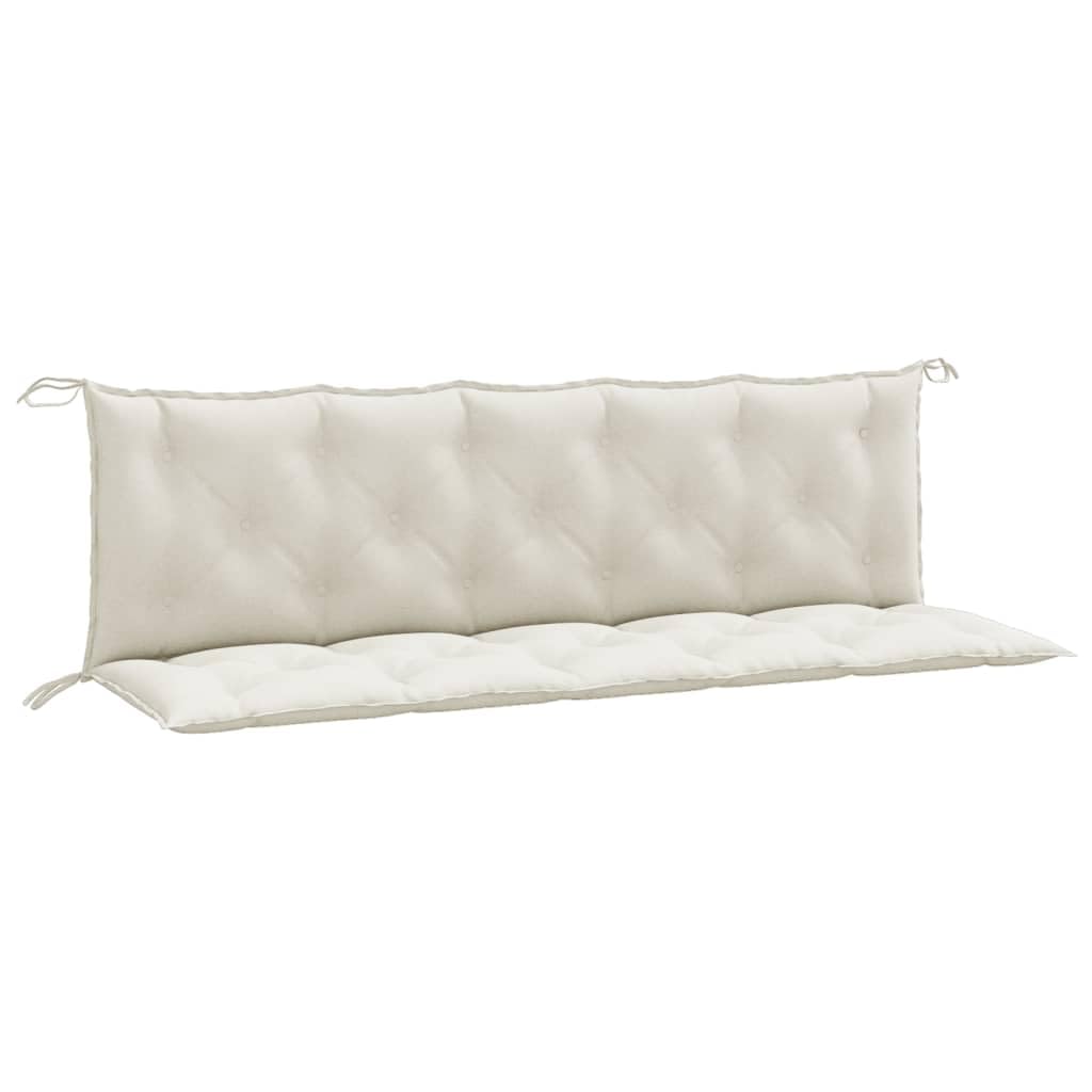 Set 2 Cuscini Panca Giardino 180x50 cm Crema Mélange Tessuto