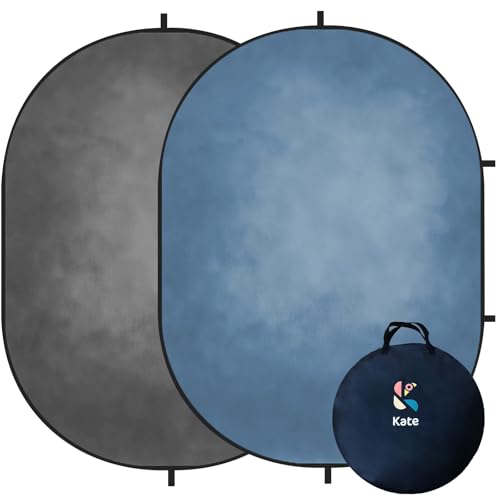 Toile de fond pliable photo vidéo portrait Kate gris bleu 1,5 x 2 m