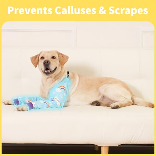 Image of LovinPet Dog Elbow Protector Anti-Licking Elbow Sleeve, Adjustable, Comfortable & Durable Front Leg Guard for Medium to Large Dogs, Prevents Licking and Chewing,Dog Sleeve,Dog Leg Sleeve,Blue