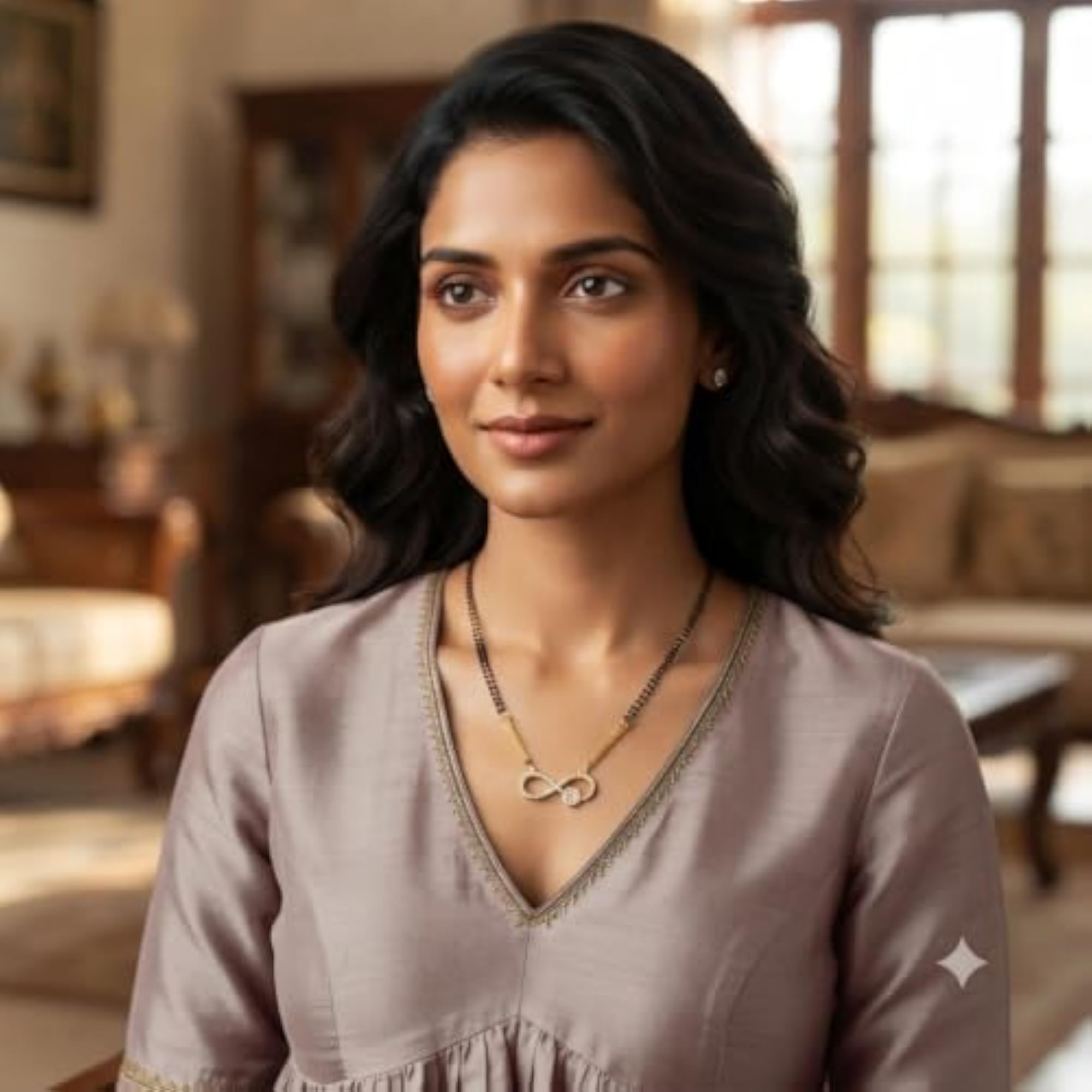 Women's Gold-Toned Infinity Mangalsutra Necklace