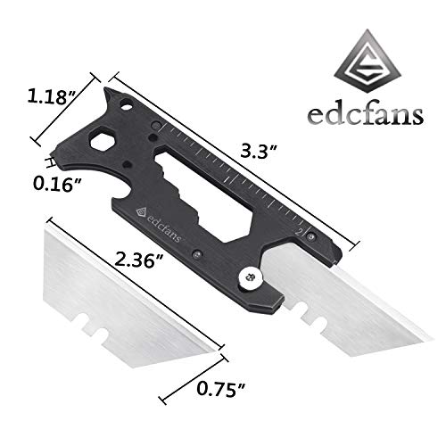 Edcfans Utility Knife Multitool Keychain, Pocket Knives Box Cutter With Bottle Opener, Emergency Glass Breaker, Screwdriver, Wrench, Hex Bit, Clip And Extra 10 Razor Blades, Cool Edc Gadgets For Men #TOP5