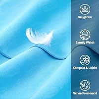 HENMI Mikrofaser Handtuch 60x120 cm Blau,Schnelltrocknend Badetuch Groß – Ansicht 2