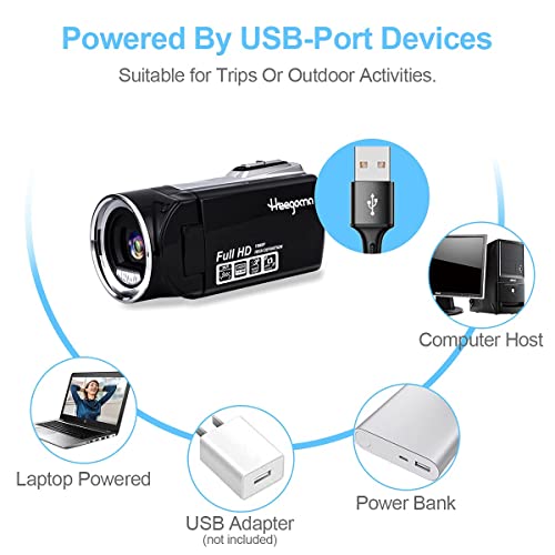 Heegomn Video Camera Camcorder Fhd 1080P 30Fps 24.0Mp Digital Cameras Recorder For Youtube Tiktok 2.7 Inch 270 Degree Rotation Screen Vlogging Camcorders For Kids,Teens,Students,Beginners,Elders #TOP7