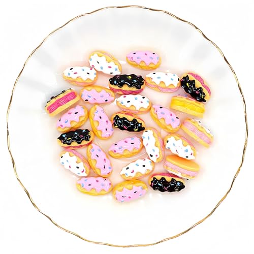 Image of Ulalaza 50 pcs Slime Charms Mixed Set Resin Flatback Making Supplies for DIY Craft Making and Ornament Scrapbooking Beads Assorted Candy Fruit Cake Ornament