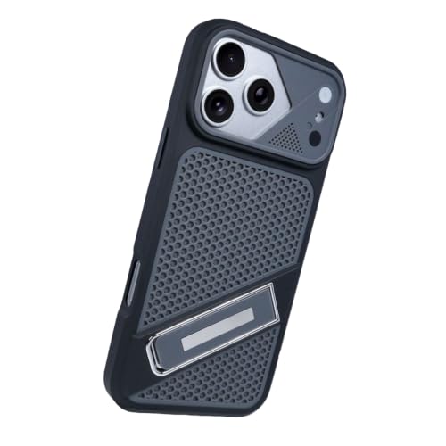 Coque iPhone 17 Air antichoc noire ventilée en TPU avec support