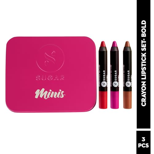 SUGAR Cosmetics Matte as Hell Lip Crayon Set (Pack of 3) with Sharpner | Lasts upto 8hrs | Water Resistent Lipstick for Women | Bold Shades - Image 3