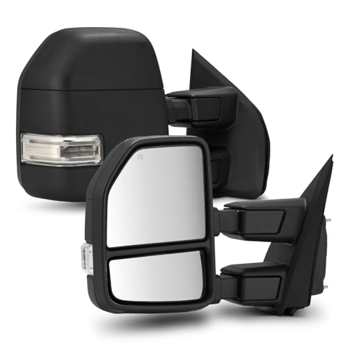 ModifyStreet Fits 21-23 F150 23-25 F250 Black Towing Mirrors Power Heated+BSM