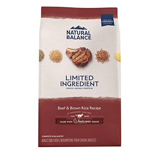 Natural Balance Limited Ingredient Adult Dry Dog Food with Healthy Grains, Beef & Brown Rice Recipe, 24 Pound (Pack of 1)