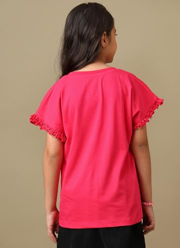 Image of Kidsville Official Hello Kitty Graphic Printed Relaxed Fit Cotton Tshirt for Girls