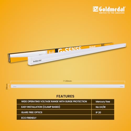 Image of Goldmedal G-Sense 20W LED Batten with Motion Sensor |for Home & Office| Energy Saving | Up to 70 lumens per watt | for Indoor & Domestic Application |Cool Daylight (6500K)