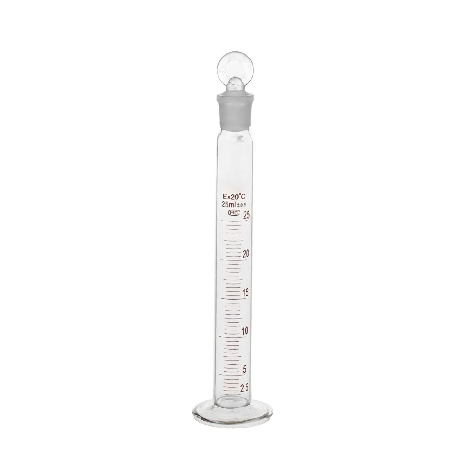 Cylinder miarowy z korkiem, laboratoryjna zlewka miarowa, szklany cylinder, pojemnik do przechowywania cieczy, rurka pomiarowa z podziałką, przezroczyste szkło do eksperymentów, nauki, domu 50 ml (2