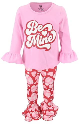Image of Unique Baby 2 Piece Girls Double Ruffle Leggings and Long Sleeve Shirt Clothes Set Kid and Toddler Girl Outfit