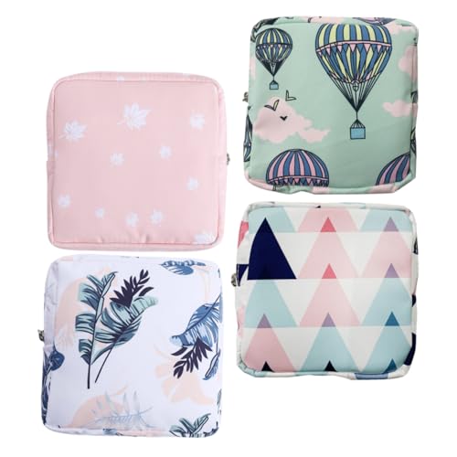 Set Di 4 Borse Portaoggetti Essenziali Per Il Ciclo Mestruale Resistenti E Portatili Con Cerniera