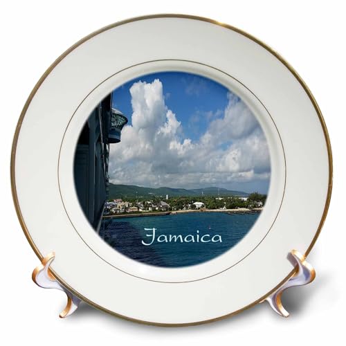 3dRose cp_253697_1 Image of View of Jamaica Shoreline from Cruise Ship Plate, 8