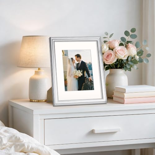 Image of upsimples 8.5 by 11 Picture Frame, Vintage Frames Decor, 1Pack Silver | Fit 6x8 and 8.5x11 Photo, Wall or Tabletop Display, Antique-style Decoration, Rustic Farmhouse Decor, For Weddings