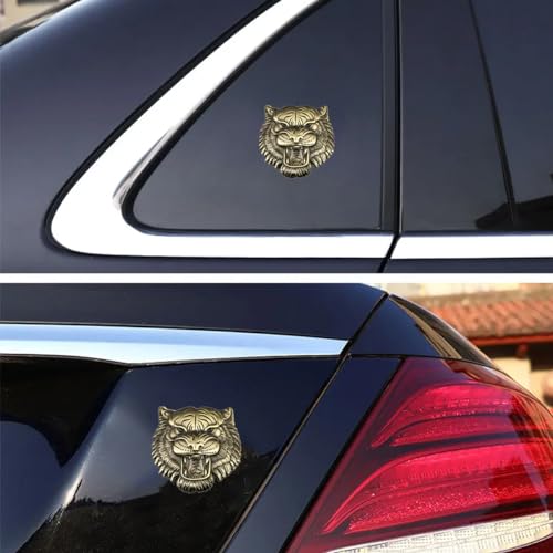 Image of Tiger 3D Metal Emblem for Cars & Bikes, Bronze, Big 10 x 10 cm