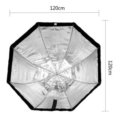 Octabox Sombrinha 120cm Universal Para Flashes Luz Continua