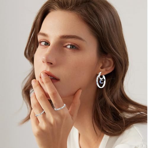 Parmuz 925 Sterling Silver Earrings Big Large Hoops for Women Ladies Lightweight Twisted Hoop Earrings With Cubic Zirconia Hypoallergenic Jewelry for Her3