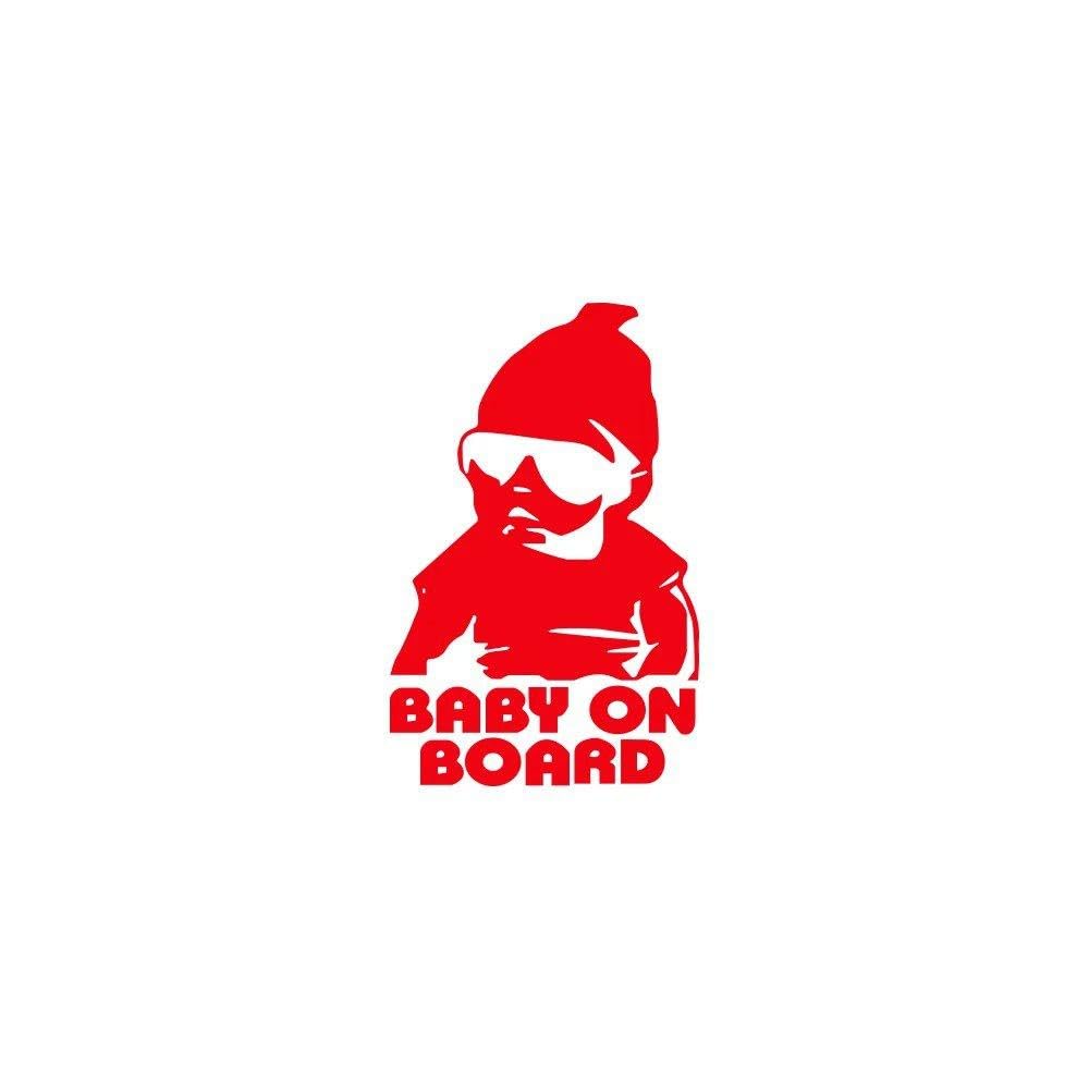 Universal Baby On Board Styling PVC Sticker for Car Truck SUV Rear Windscreen Vinyl Film Safety Warning Decals(Glossy Red)
