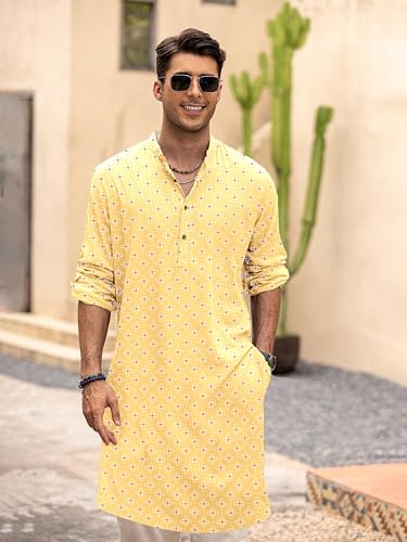 Image of BE ACTIVE Cotton Kurta for Men | Traditional and Classy Design | Indian Kurta | Full Sleeve Kurta