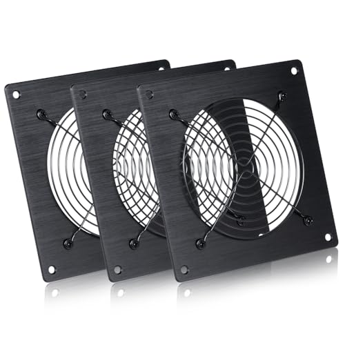 Xiaoqijia 120mm Ventilation Grille for PC Computers & AV Electronic Cabinets - Includes Fan Mounting Bracket, Protective Mesh Panel, Optimizes Server Cabinet Airflow & AV Rack Cooling（3 Packs）