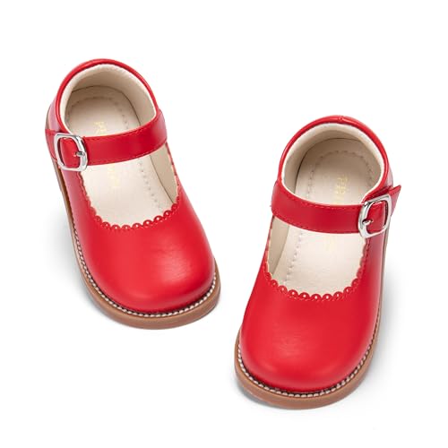 Image of PHIRAMIN Toddler Girl Mary Jane Student Oxford Shoes-Little Girl School Uniform Shoes for Wedding Party