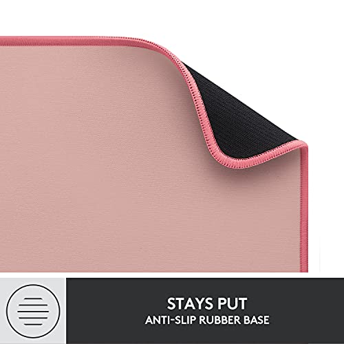 Logitech Studio Series Desk Mat Large 28x12 Inches - Rubber - Darker Rose | Multifunctional large pad, extended mouse surface, office desk protector, anti-slip base, spill-resistant - image 8