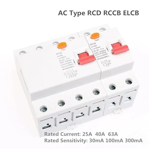 Disjoncteur différentiel 4P 25A 30mA GYL8 triphasé pour tableau électrique - 5