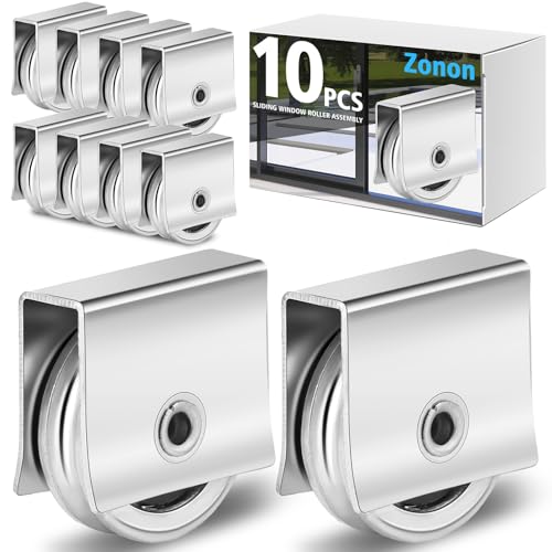 Zonon 10 Pcs Sliding Windows Rollers Assembly Sliding Assembly Cabinet Windows Hardware Wheels...