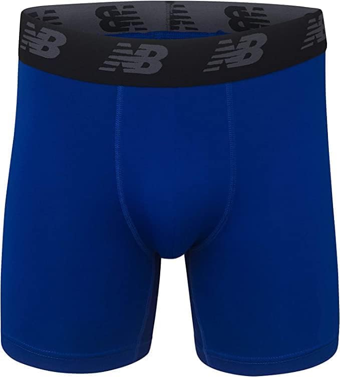 New Balance Men's No Fly Performance Breathable Lightweight Moisture Wicking Underwear Boxer Brief (4 Pack), Black/Hi-lite/Team Royal/Lead, XX-Large - Image 4