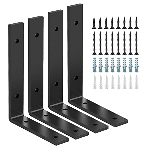 ANTIQUE COLLECTION L Shelf Brackets Heavy Duty and Extra Thick Shelving Brackets, Iron Wall Shelves Brackets with Hardware for DIY Open Wood Shelving - 6 x 4(Pack of 4) (B0BB6YSFXP) Amazon Price History, Amazon Price Tracker