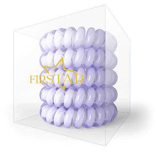 Spiral Hair Ties Jelly Colors Elastic Hair Ties Phone Cord Hair Band Traceless Hair Coils Ponytail Holder for Women 5 Pcs