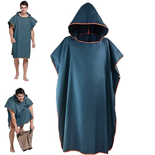 Serviette de Poncho, Peignoir de Surf Doux avec Capuche, Séchage Rapide Changement de Serviette pour Homme et Femme, 110x90cm Cover