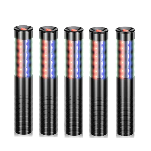 Luces de batuta estroboscópica LED con carcasa negra, bengala estroboscópica LED para servicio de botella (5 luces coloridas) Cover