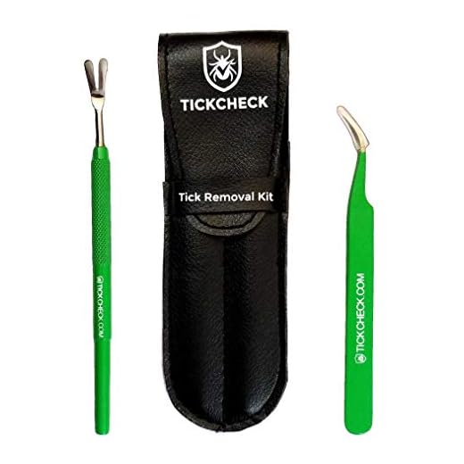TickCheck Premium Tick Remover Kit - Stainless Steel Tick Remover + Tweezers, Leather Case, and Free Pocket Tick Identification Card (1)