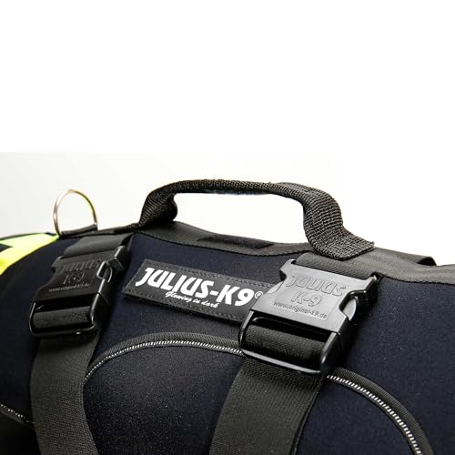 Julius-K9, IDC Multifunktionale Hundeweste 3in1, Größe: XL, Schwarz und Neon