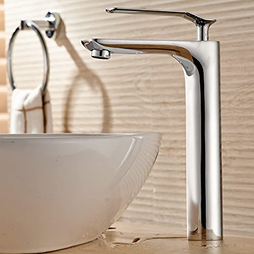 Robinet de salle de bain en laiton chromé et blanc de style premium